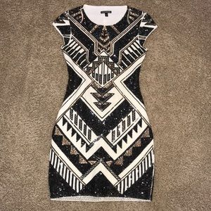 White Express Dress with Sequins XS